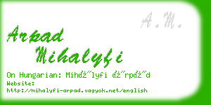 arpad mihalyfi business card